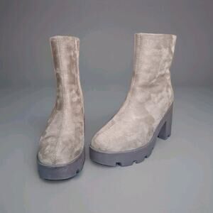Womens Suede Bootie Mid Calf ID Required Tango Brown 732334 60224 Size 9M